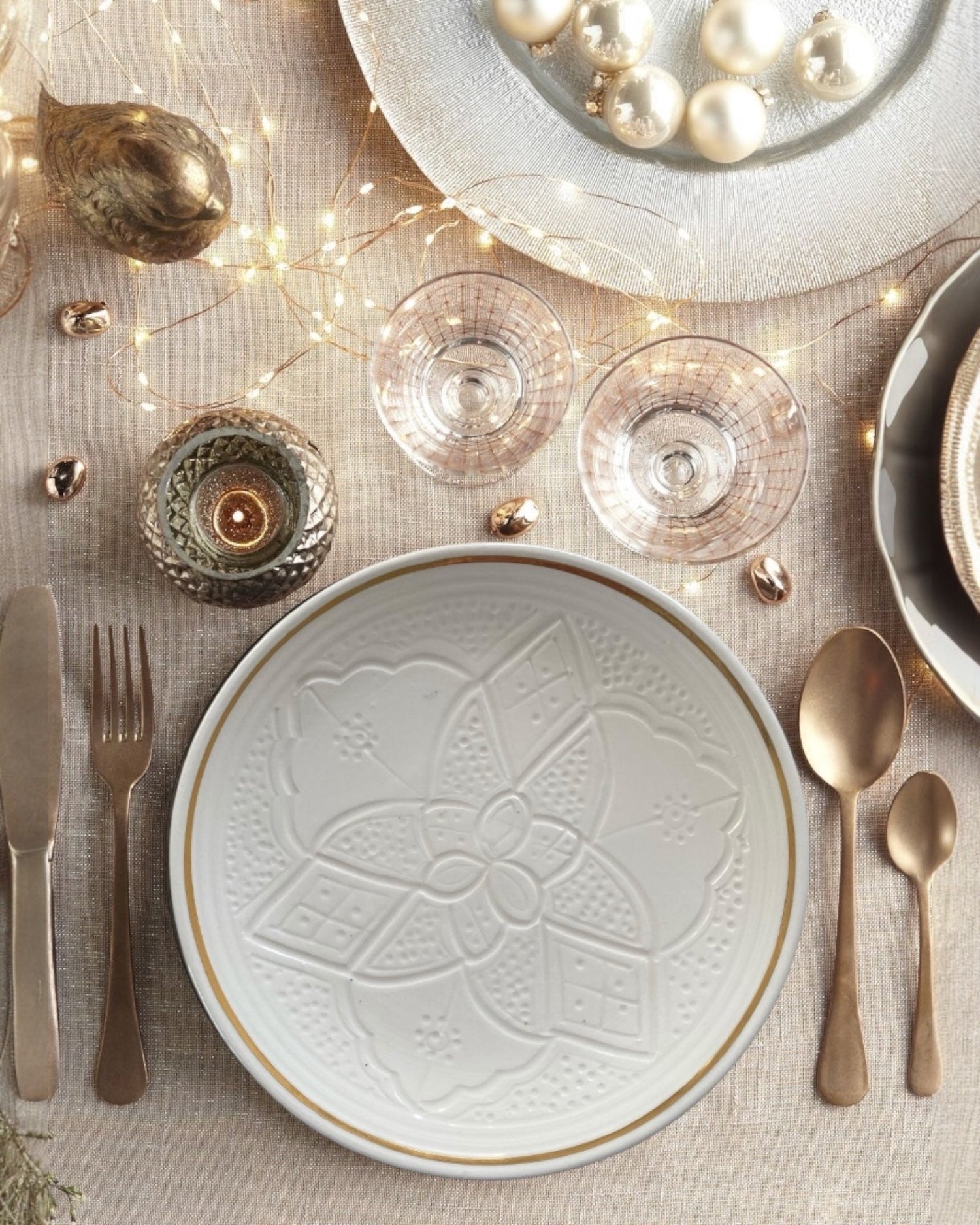 Assiette Zwak Gold Blanche