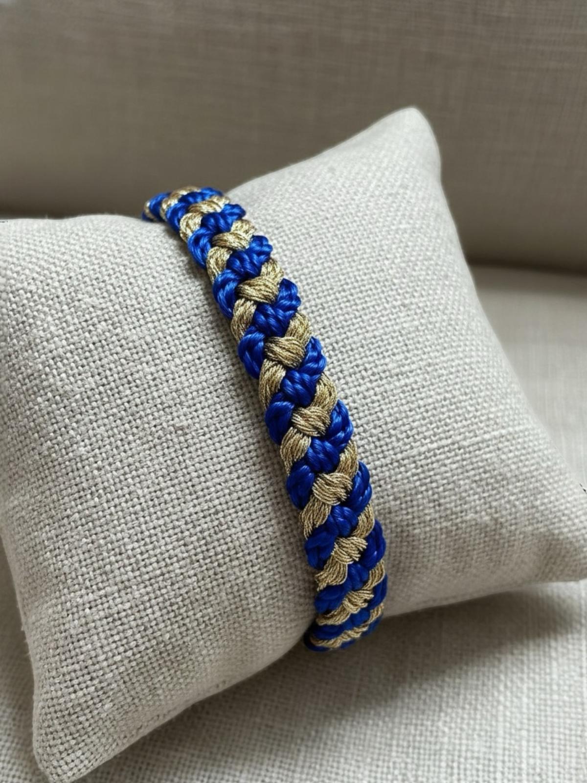 Bracelet en Passementerie Bleu Majorelle et Or