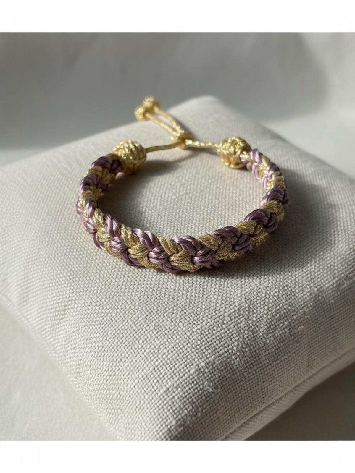 Bracelet en Passementerie Violet et Or