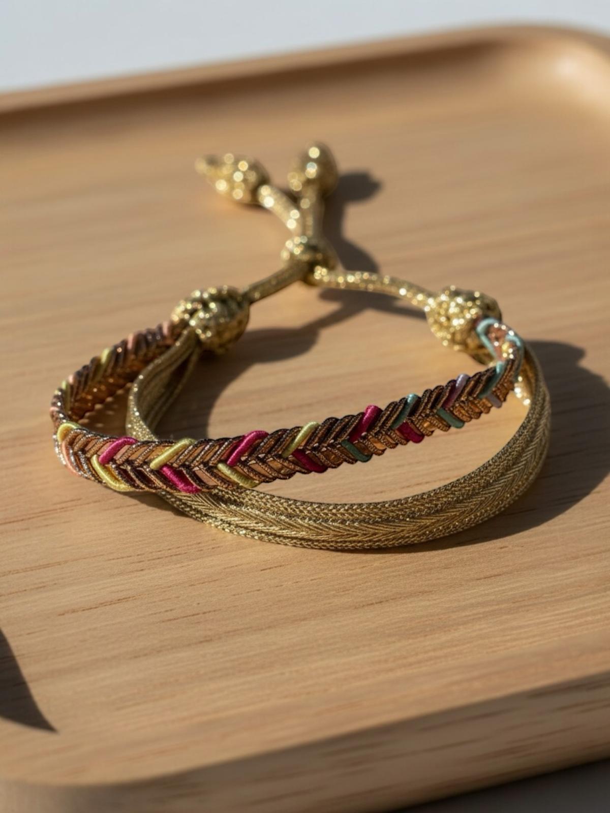 Bracelet en passementerie Multicolore & Or