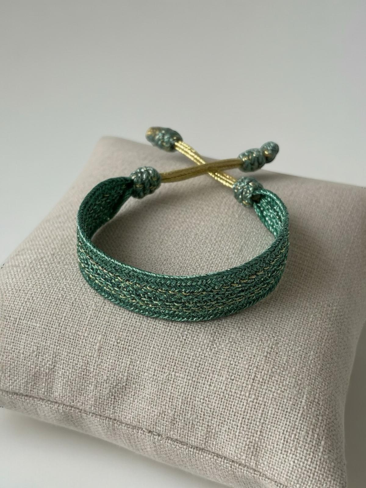 Bracelet en passementerie Or Vert Émeraude